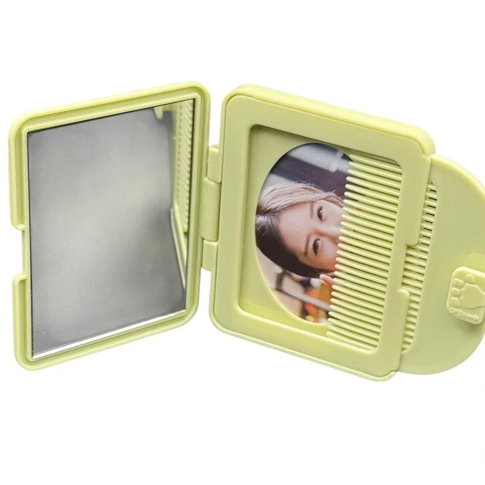 Green Frog Travel Mirror‎ and Comb Set Photocard Holder Case Cute Aesthetic